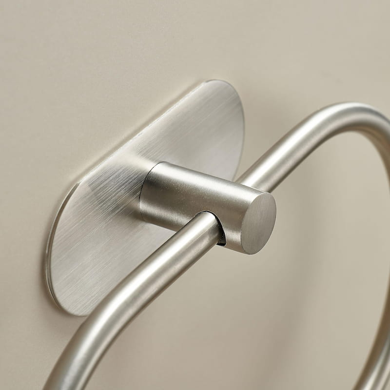 Anneau Porte-serviette, inox brossé, adhésif Sansvis