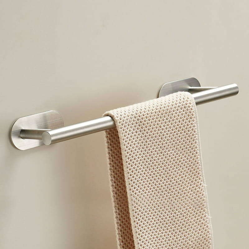Porte-serviette, inox brossé, adhésif Sansvis