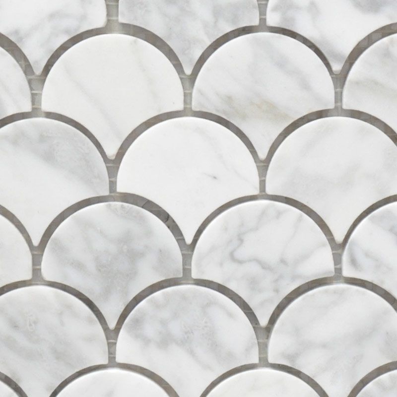 Mosaïque en pierre, 30x30 cm, Scala, blanc carrara