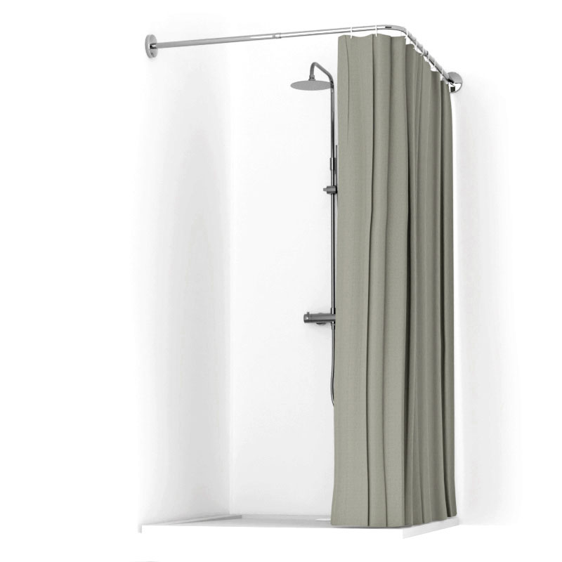 Rideau de douche 150, 200 ou 300 x 200 cm, lin Moka, Lino