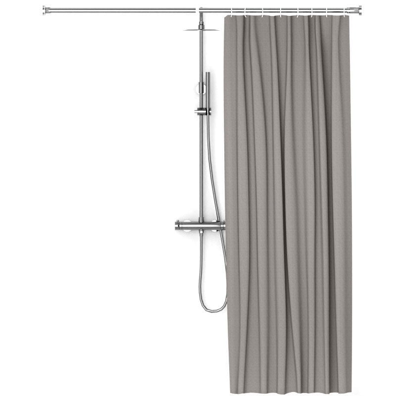 Rideau de douche 150, 200 ou 300 x 200 cm, lin Taupe, Lino
