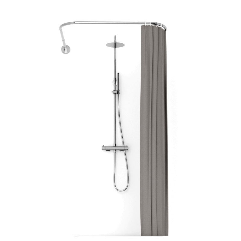 Rideau de douche 150, 200 ou 300 x 200 cm, lin Taupe, Lino