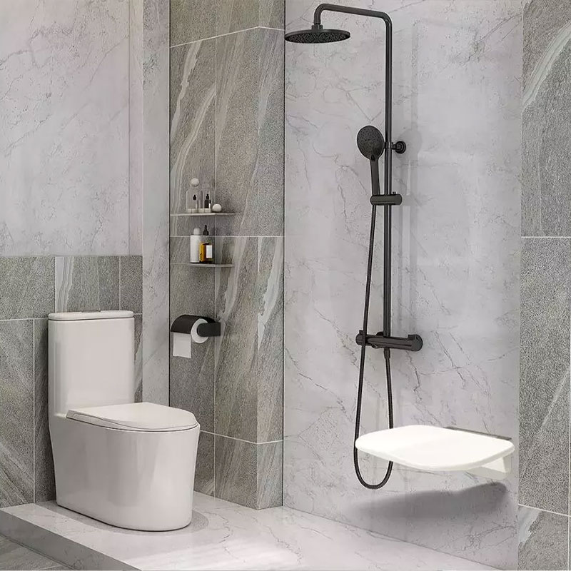 Siège de douche repliable, Blanc