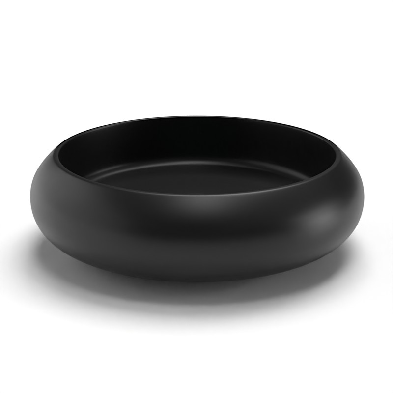 Vasque à poser, 41,5x12 cm, Noir mat, Stella