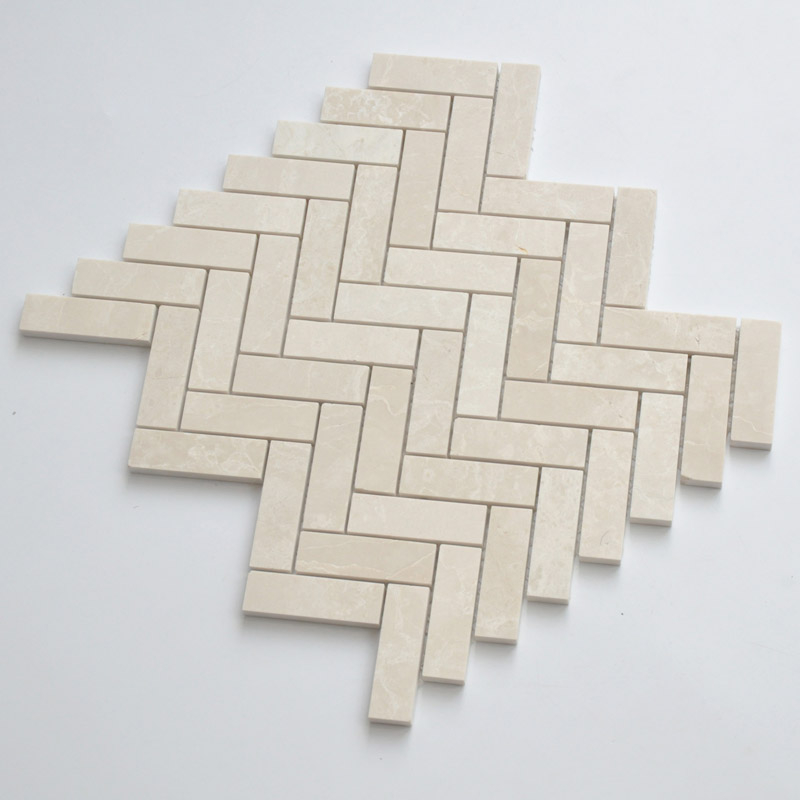 Mosaïque en pierre, 28x32 cm, Stripe stone, beige