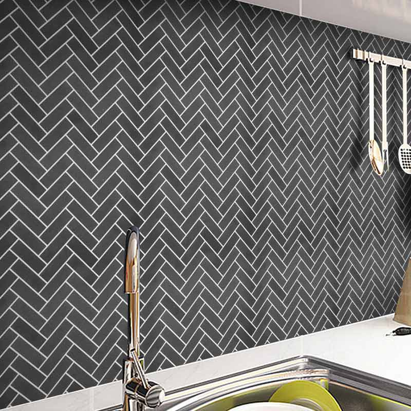 Mosaïque en pierre, 28x32 cm, Stripe stone, gris anthracite