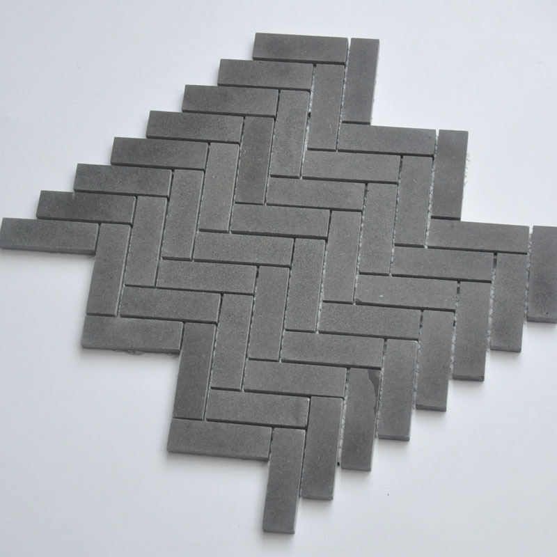 Mosaïque en pierre, 28x32 cm, Stripe stone, gris anthracite