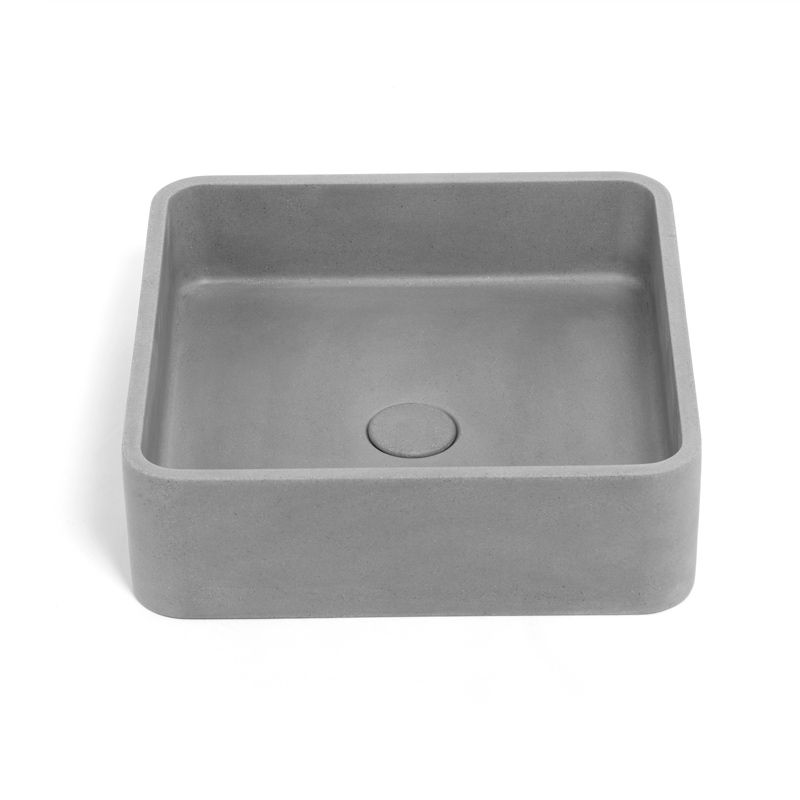 Vasque béton carrée, 39x39 cm, gris, T2