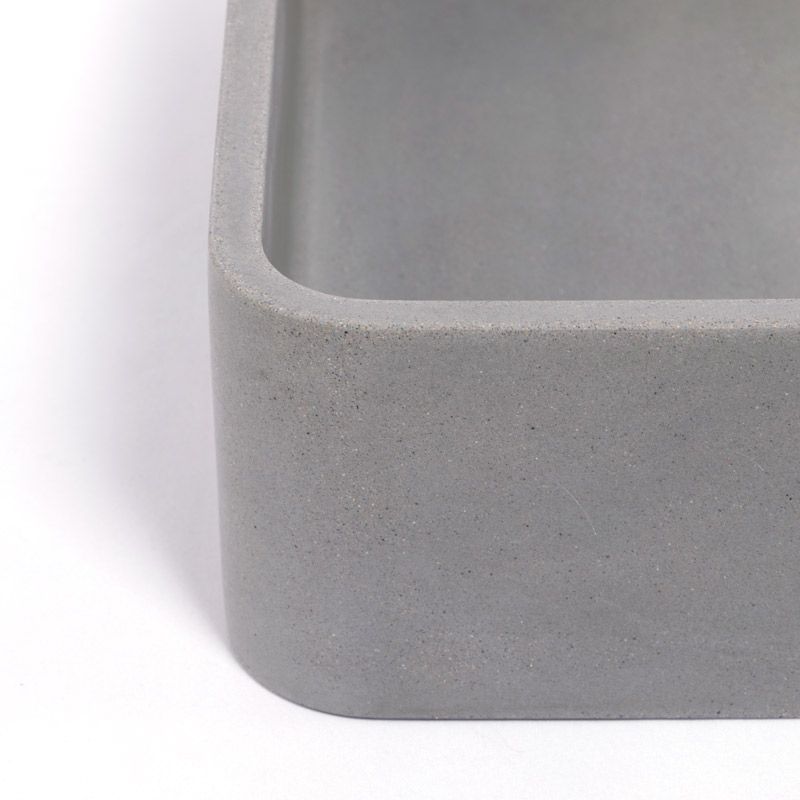 Vasque béton carrée, 39x39 cm, gris, T2
