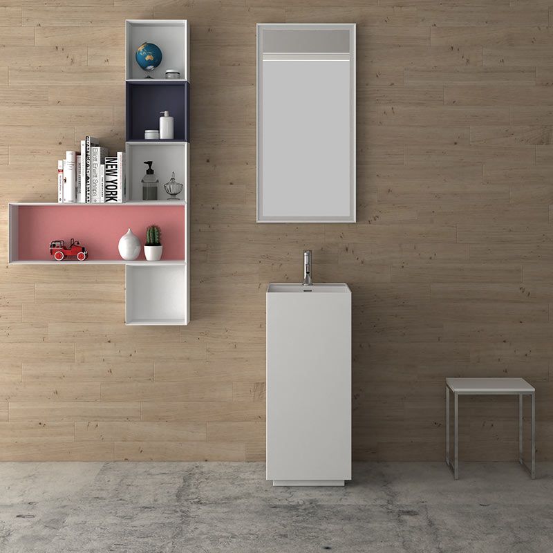 Lavabo à poser rectangle 38x90 cm, Solid Surface, Thin