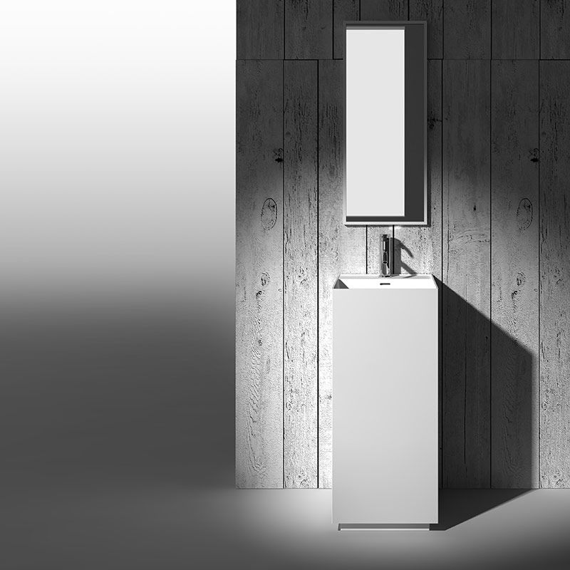 Lavabo à poser rectangle 38x90 cm, Solid Surface, Thin