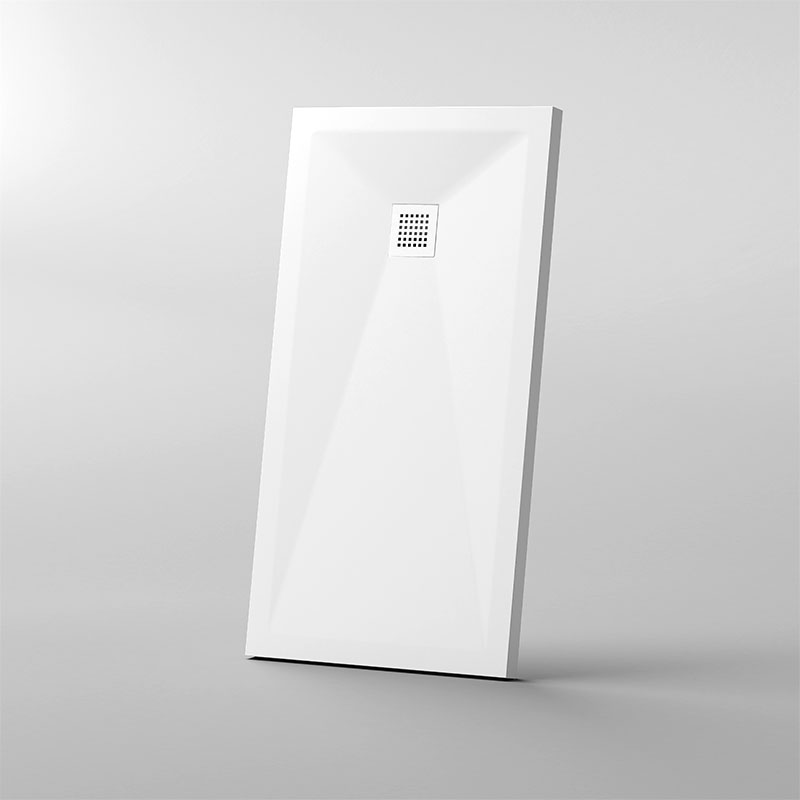 Receveur de douche 90x120 . Grille blanche, Solid Surface Blanc, Toscane