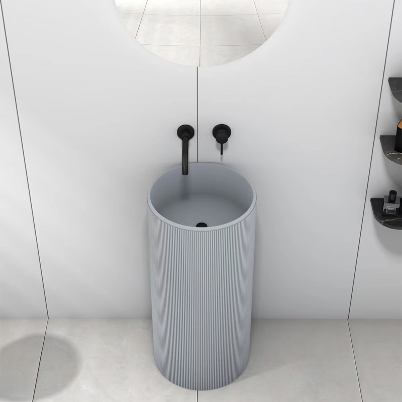 Lavabo à poser béton, 40x85 cm, Gris clair, Totem