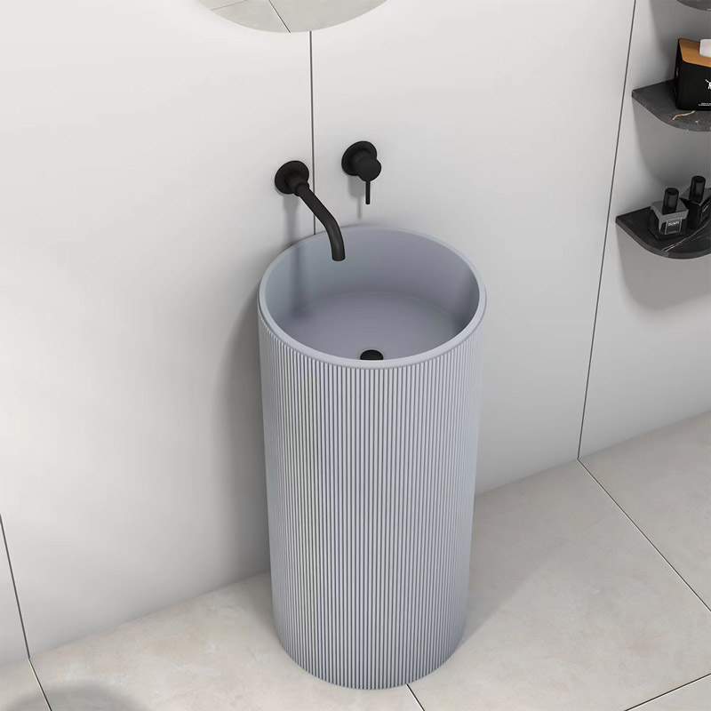 Lavabo à poser béton, 40x85 cm, Gris clair, Totem