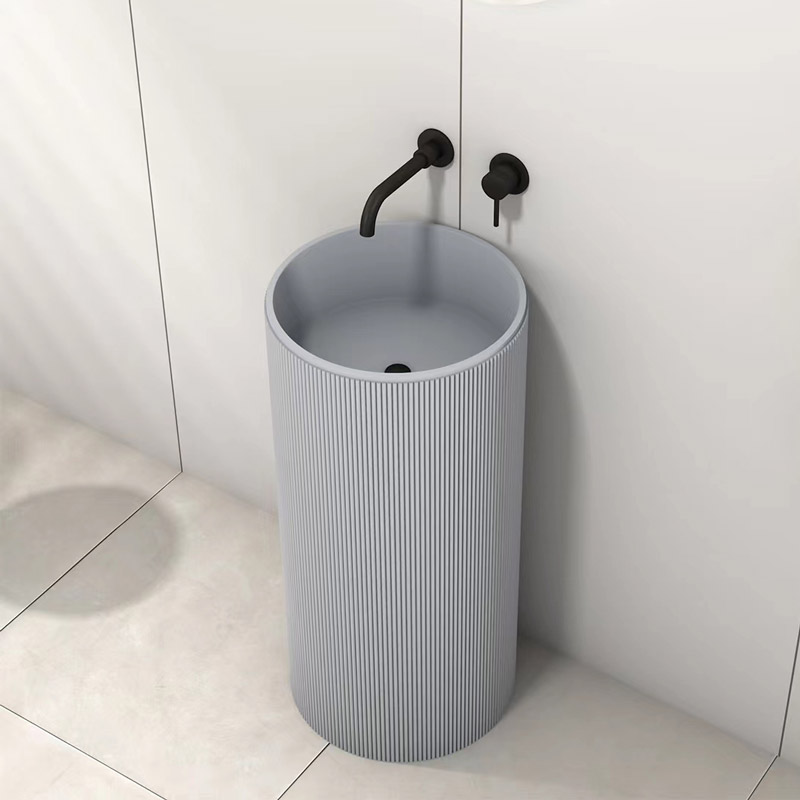 Lavabo à poser béton, 40x85 cm, Gris clair, Totem