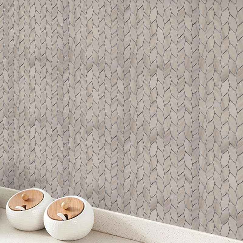 Mosaïque en pierre, 31.5x33 cm, Tressia, beige
