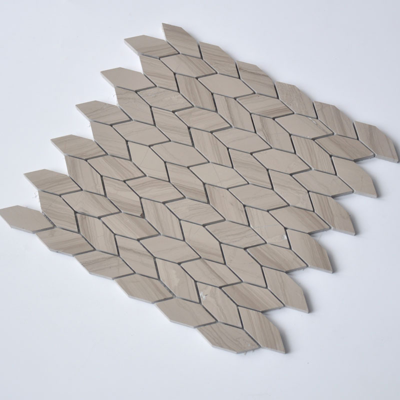 Mosaïque en pierre, 31.5x33 cm, Tressia, beige
