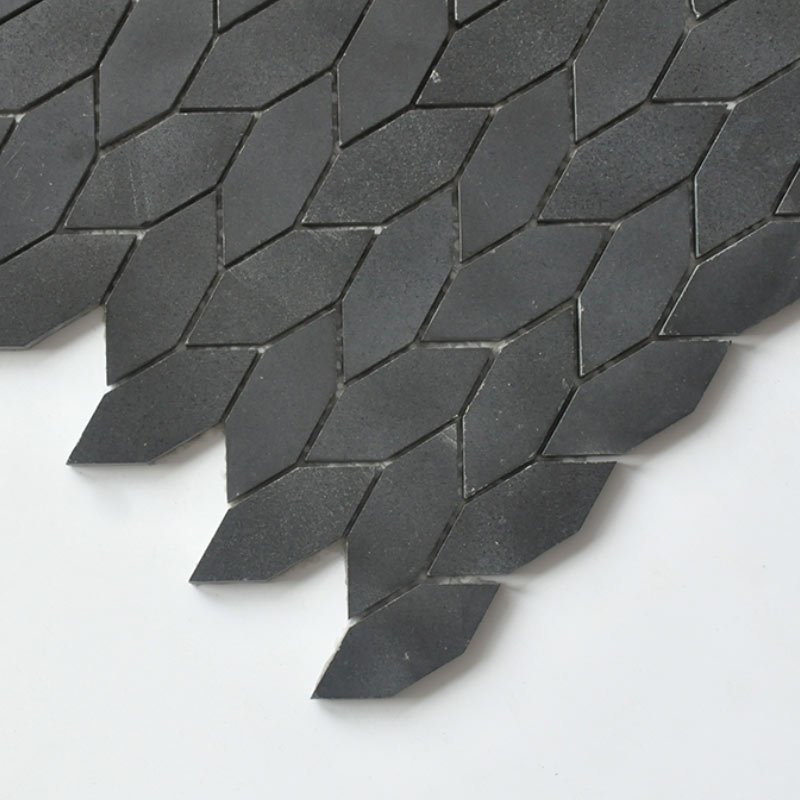 Mosaïque en pierre, 31.5x33 cm, Tressia, gris anthracite