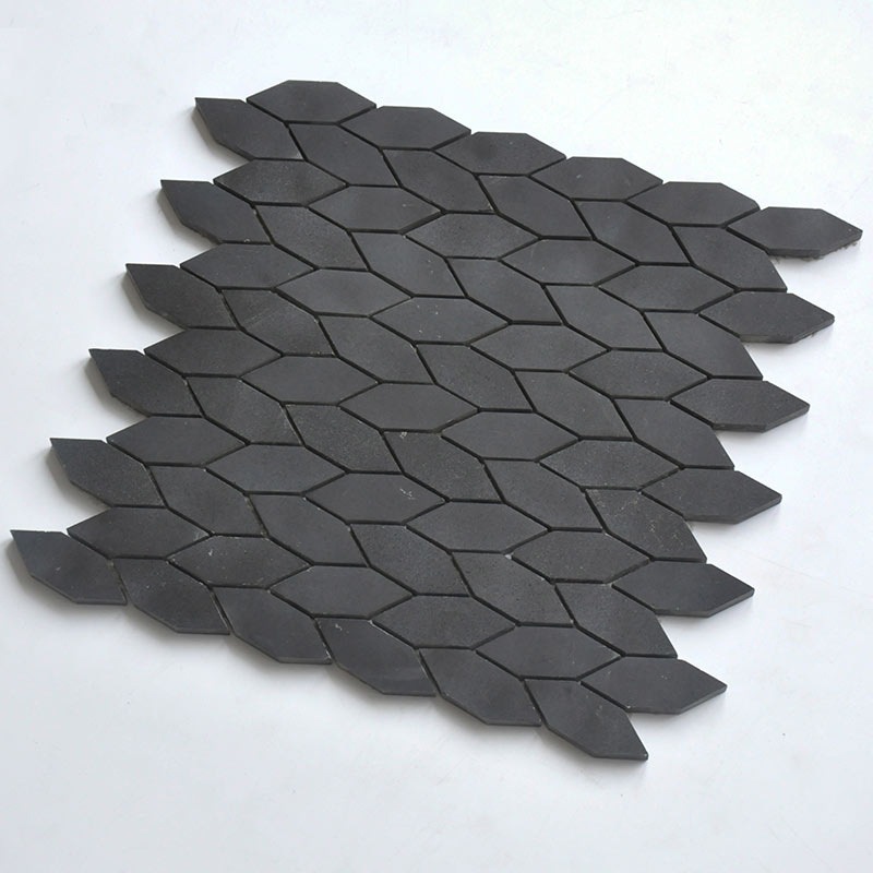 Mosaïque en pierre, 31.5x33 cm, Tressia, gris anthracite