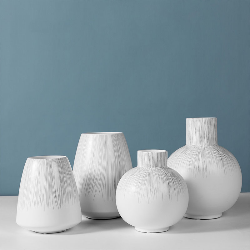 Vase en céramique, 2 dimensions, Blanc
