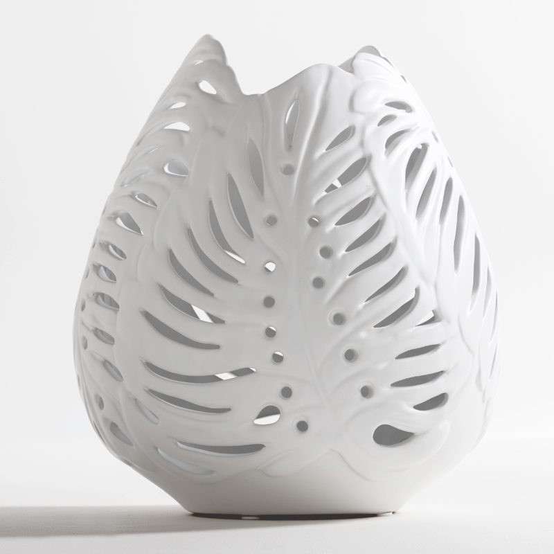 Vase en céramique, ajouré, Blanc