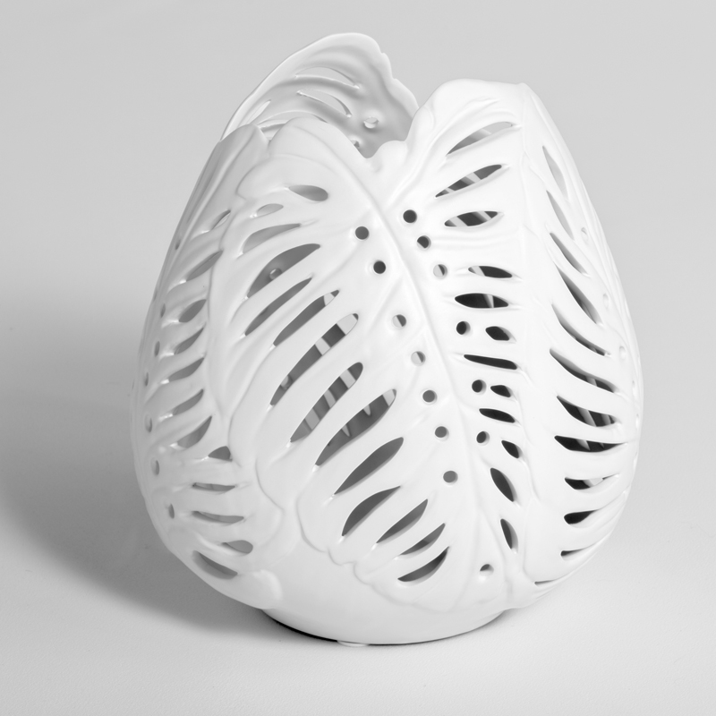 Vase en céramique, ajouré, Blanc