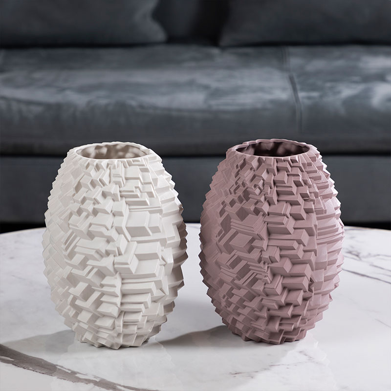 Vase en porcelaine, déstructuré, Blanc