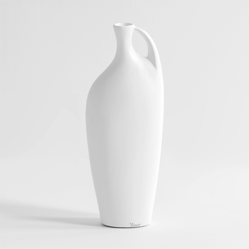 Vase en céramique avec anse, Blanc