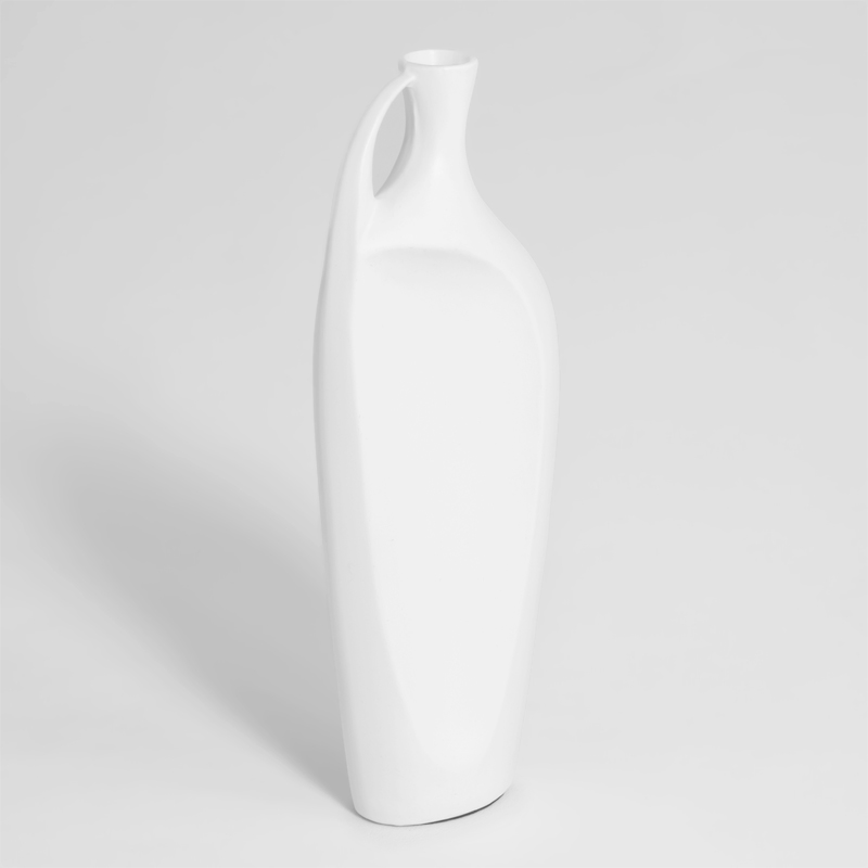Vase en céramique avec anse, Blanc
