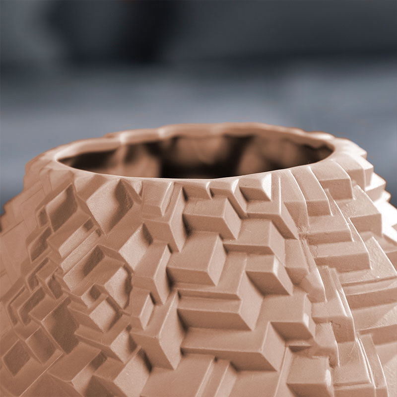 Vase en porcelaine, déstructuré, Rose