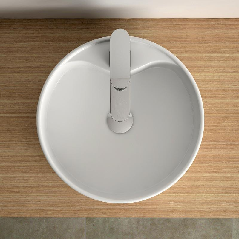 Vasque à poser Ø38 cm ronde en céramique, Asako