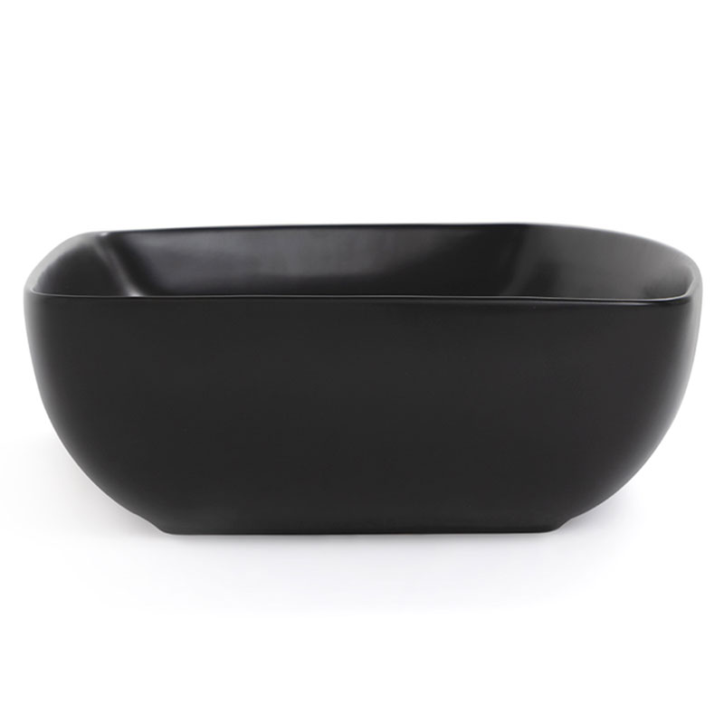 Vasque à poser 54,2 x 38,6 cm rectangulaire, céramique, Noir mat, made in France, Desvres