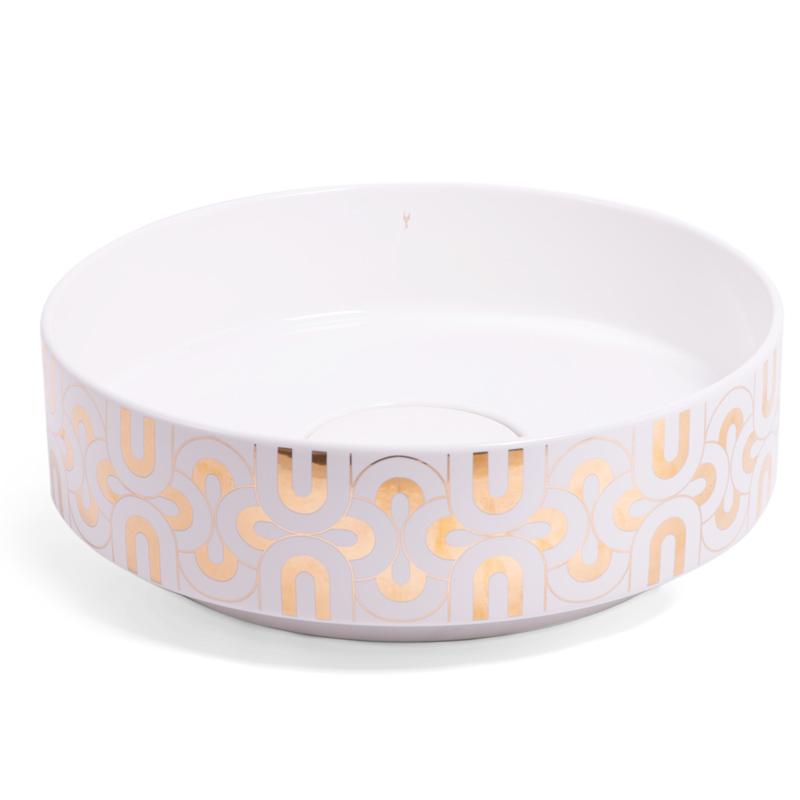 Vasque à poser, 44x13.8 cm, Porcelaine de Paris, Urielle