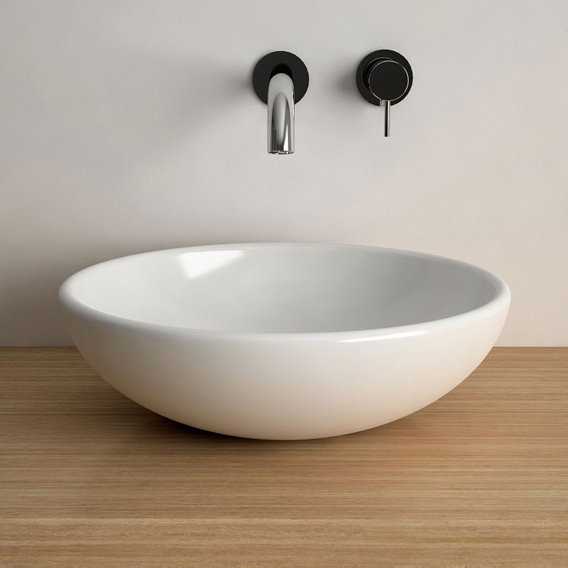 Vasque à poser Ø40 cm ronde bol céramique, Aoki