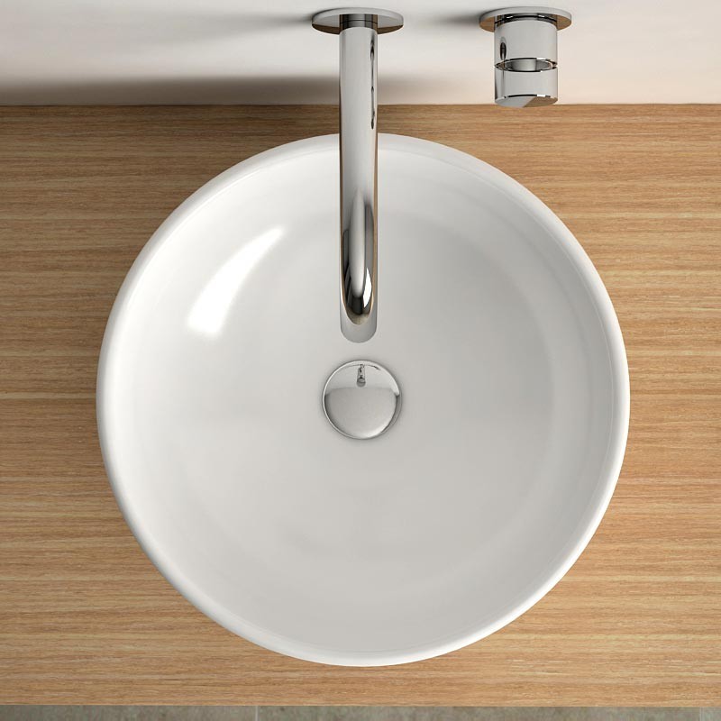 Vasque à poser Ø40 cm ronde bol céramique, Aoki