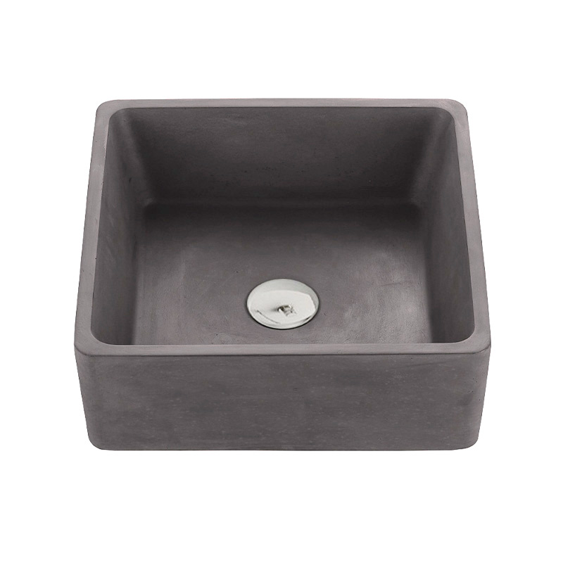 Vasque béton, 38x38 cm, gris anthracite, Cube