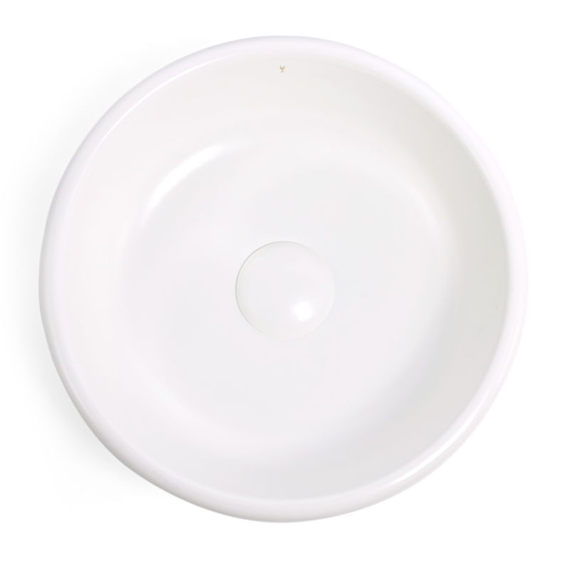 Vasque à poser, 42,5x14 cm, Porcelaine de Paris, Blanc ourlé