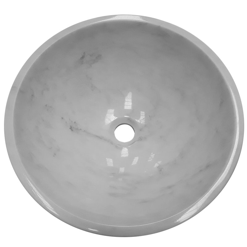Vasque à poser ronde Ø42 cm, en marbre carrara, Sensa
