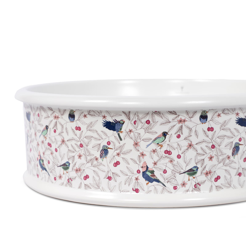 Vasque à poser, 42,5x14 cm, Porcelaine de Paris, Blanc mat, Colibri ourlé