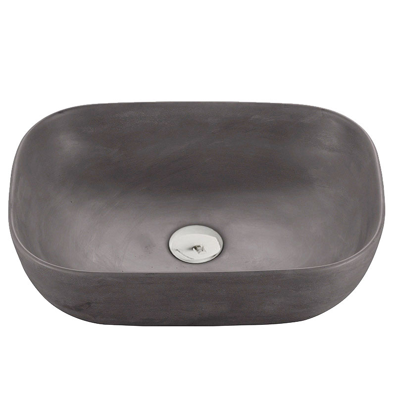 Vasque béton, 45,5x33 cm, gris anthracite, Quota