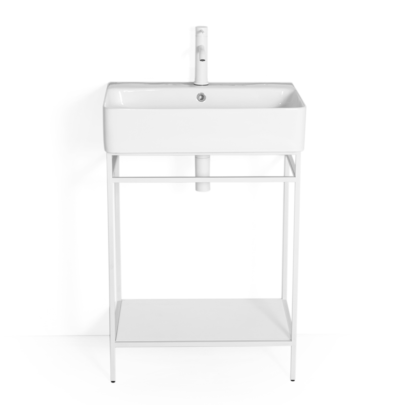 Structure + Vasque, 60x42x88.5 cm, à poser, Blanc
