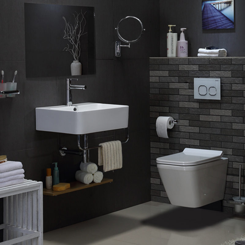 Lavabo suspendu avec porte-serviettes, 52, 60 ou 70 cm, Vera