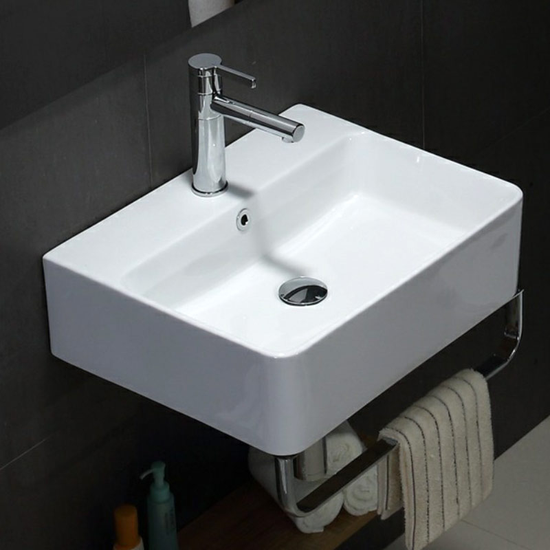 Lavabo suspendu avec porte-serviettes, 52, 60 ou 70 cm, Vera