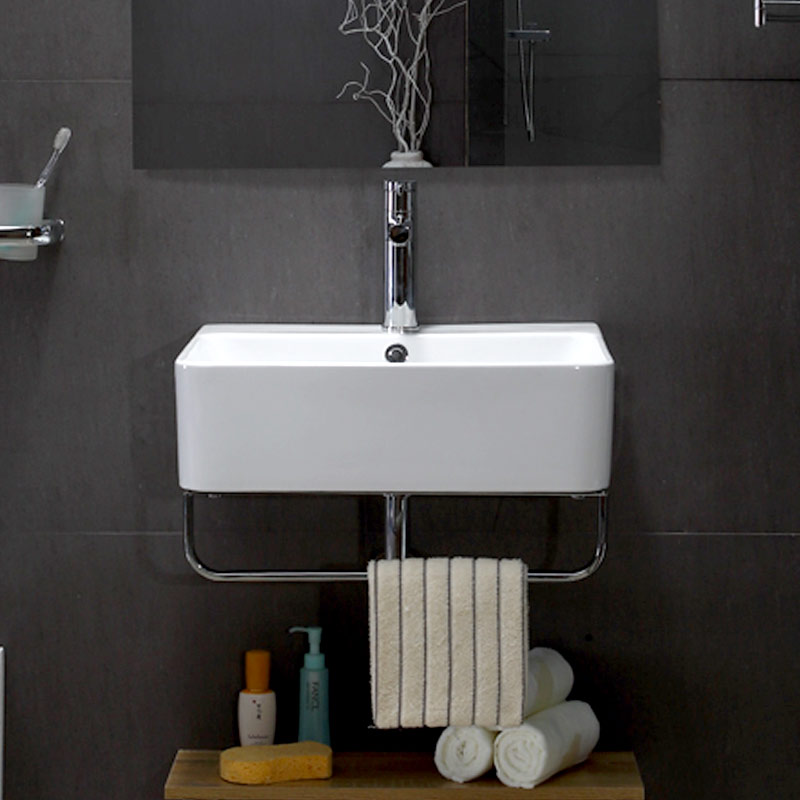 Lavabo suspendu avec porte-serviettes, 52, 60 ou 70 cm, Vera