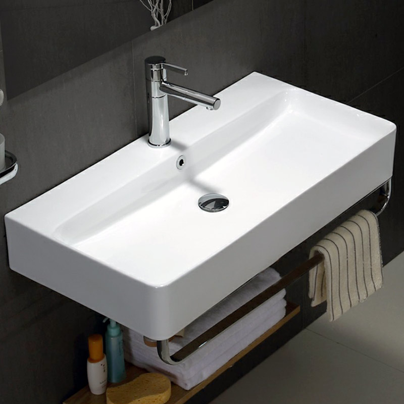 Lavabo suspendu avec porte-serviettes, 52, 60 ou 70 cm, Vera