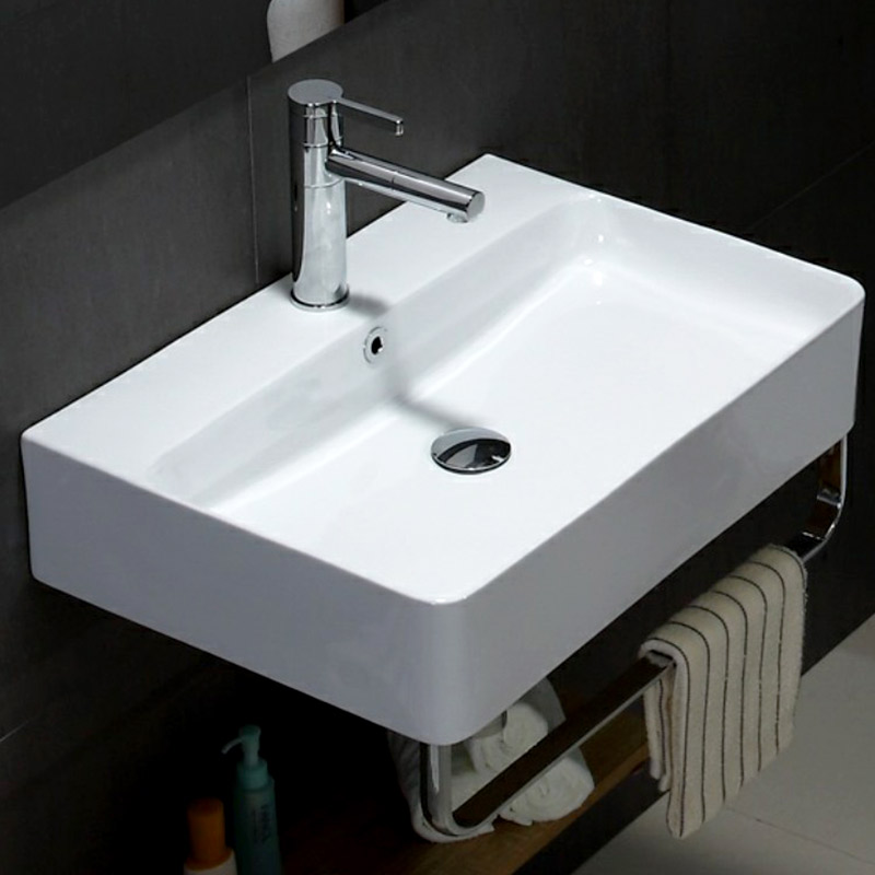 Lavabo suspendu avec porte-serviettes, 52, 60 ou 70 cm, Vera
