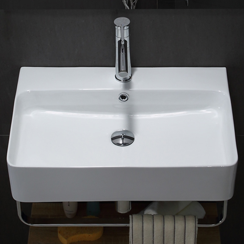 Lavabo suspendu avec porte-serviettes, 52, 60 ou 70 cm, Vera