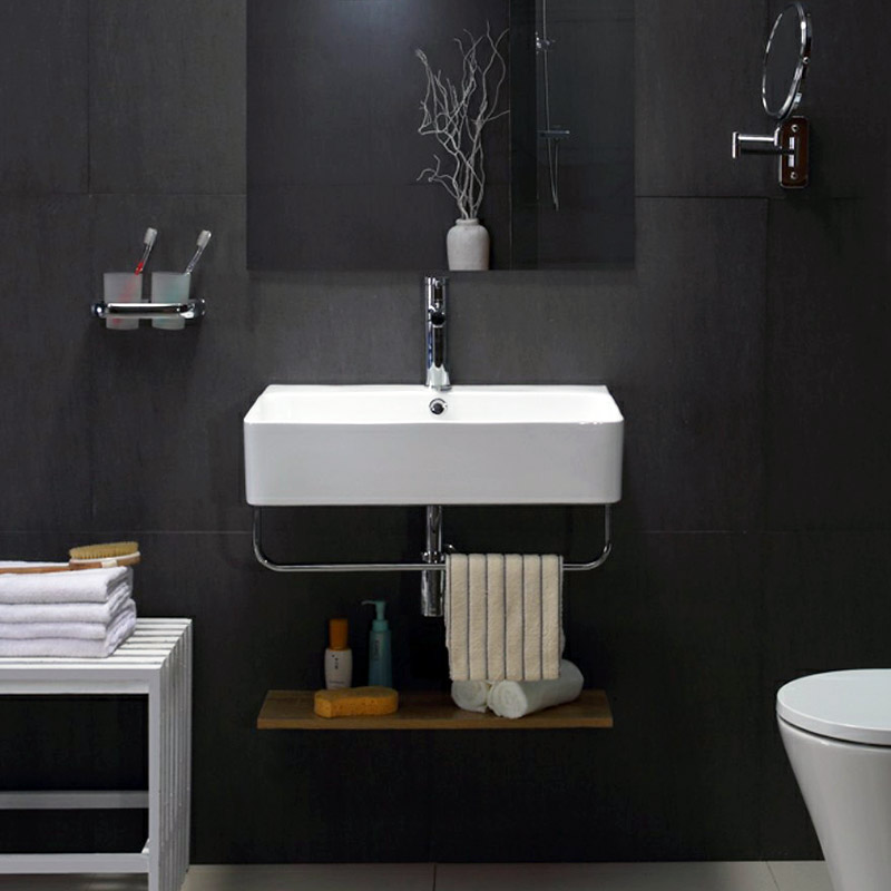 Lavabo suspendu avec porte-serviettes, 52, 60 ou 70 cm, Vera