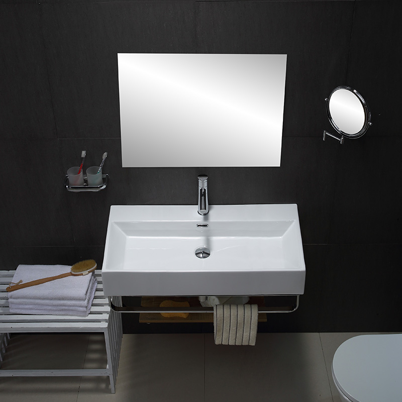 Lavabo suspendu avec porte-serviettes, 100x42 cm, Vera square