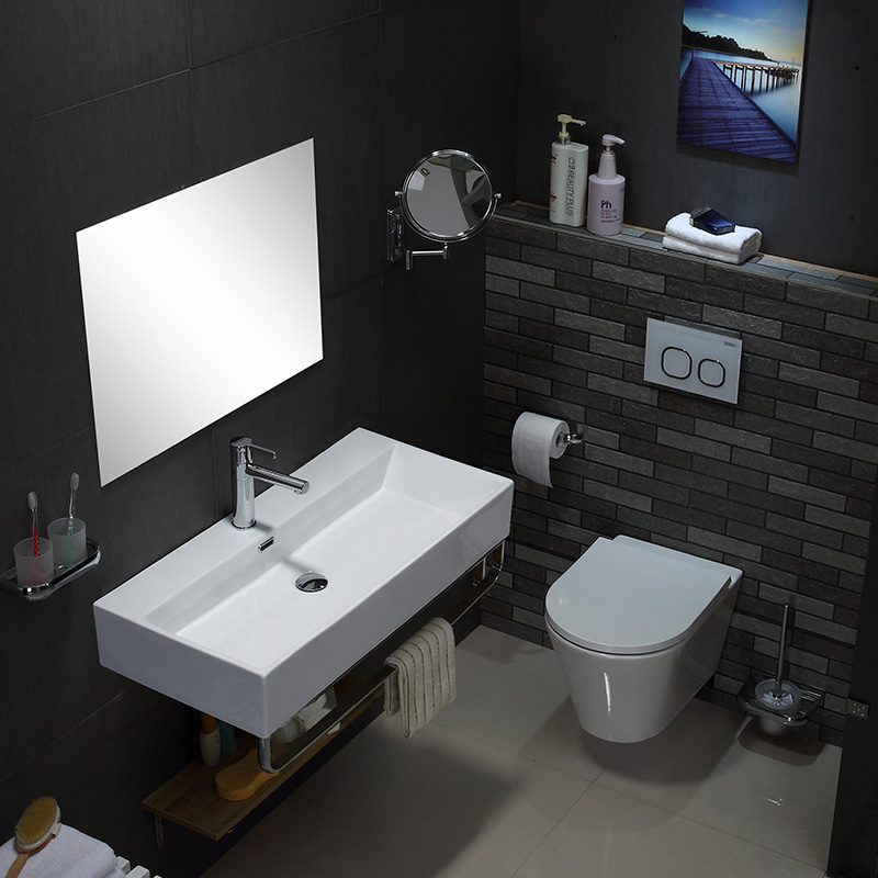 Lavabo suspendu avec porte-serviettes, 100x42 cm, Vera square